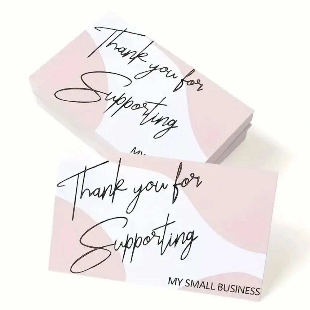 50 Thank you cards for resellers or your small business. Business card size